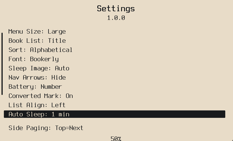Auto-sleep settings