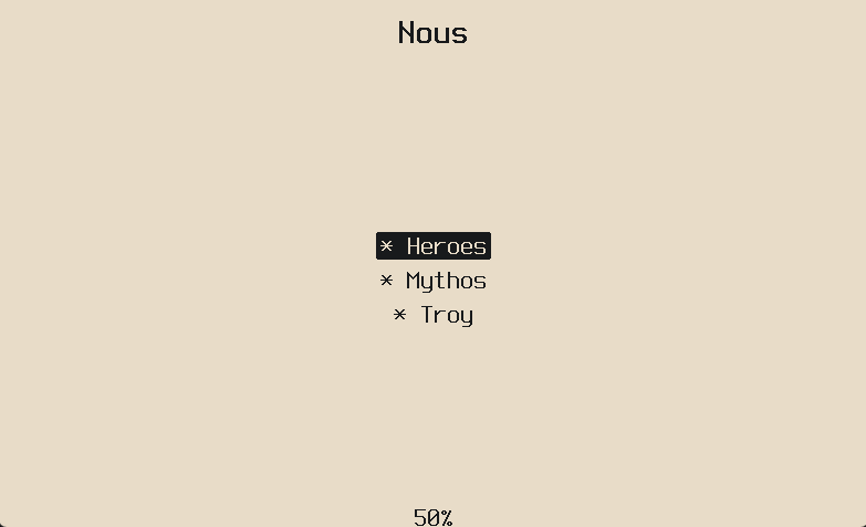 Main menu